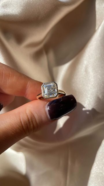 2ct Asscher Engagement Ring, Asscher Bezel Engagement Ring, Ascher Ring, Asscher Cut Engagement Ring, Ascher Cut, Asscher Engagement Ring, Lover Era, Bezel Engagement Ring, Custom Engagement Rings