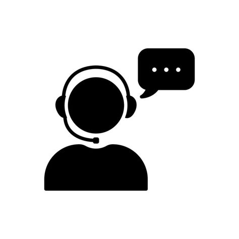 Support Customer Service Silhouette Icon. Online Call Center Agent in Headset Black Pictogram. Hotline Assistant in Headphone with Speech Bubble Icon. Isolated Vector Illustration. Headphones Icon, Call Center Agent, Language Icon, Call Icon, Lime Popsicles, Bubble Icon, Support Icon, Pictogram Design, Contour With Eyeshadow