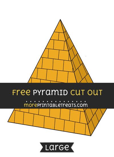 Free Pyramid Cut Out - Large size printable Pyramid Cutout Template, Pyramid Template Free Printable, Pyramid Project Ideas, Pyramid Model, 3d Pyramid, Egyptian Halloween, Red Pyramid, Pyramid Building, Egypt Project