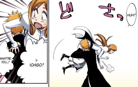 Ichigo Banner, Bleach Pfps, Kubo Art, Ichigo X Orihime, Bleach Orihime, Ichigo And Orihime, Soul Society, Bleach Ichigo, Orihime Inoue