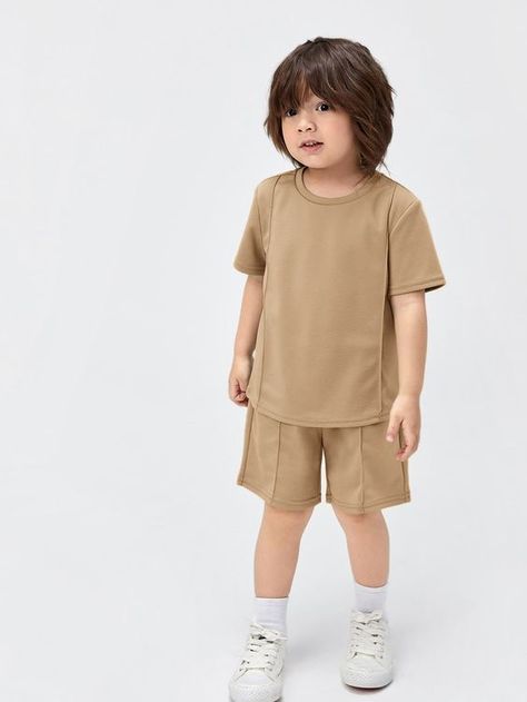 Toddler Ootd Boys, Toddler Ootd, Boys Summer Fashion, Shein Basics, Tee Shorts, Children Wear, Summer Footwear, Boys Summer