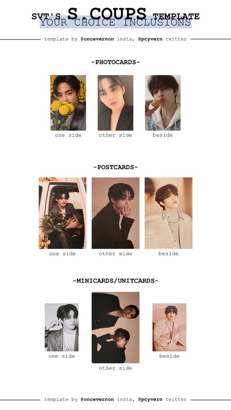 Scoups Your Choice Photocard, Scoups Pc Template, Scoups Your Choice, Choice Template, Svt S.coups, Photo Cards, Photo Album, Seventeen, Polaroid Film