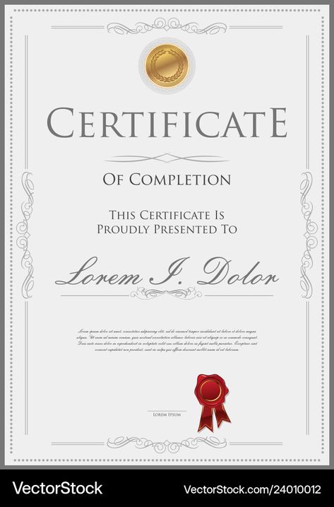 Certificate Of Completion, Design Template, Vintage Designs, Vector Images, Vector Free, Royalty Free, Design