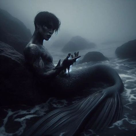 Merman Aesthetic Dark, Male Mermaid Aesthetic, Male Siren Aesthetic, Merman Aesthetic, Male Siren, Mermaid Webtoon, Siren Names, Male Mermaid, Dark Mermaid