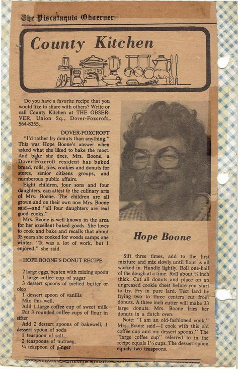 Grammy Boone's Donuts recipe "old-fashioned cake-type donuts, not the raised, glazed kind and trust me, they are mmmm-mmmm good!" Old Fashioned Desserts Grandmothers, Old Recipes Vintage Grandmothers, Apple Pecan Pie, Fried Donuts, Donuts Recipe, Heirloom Recipes, Handwritten Recipes, Cook Books, Doughnut Recipe