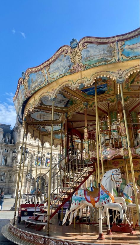 Carousel Aesthetic, Paris Carousel, Old Money, Carousel, Sky Blue, Blue Sky, Activities For Kids, Paris, Money