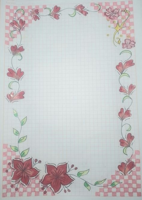 Margin Ideas Aesthetic, Notebook Border Ideas, Pink Border Design Notebook, My Diary Design, Nature Border Design For Project, Pink Border Design Aesthetic For Project, Marcos Astetics, Notebook Borders, Border Drawing Design