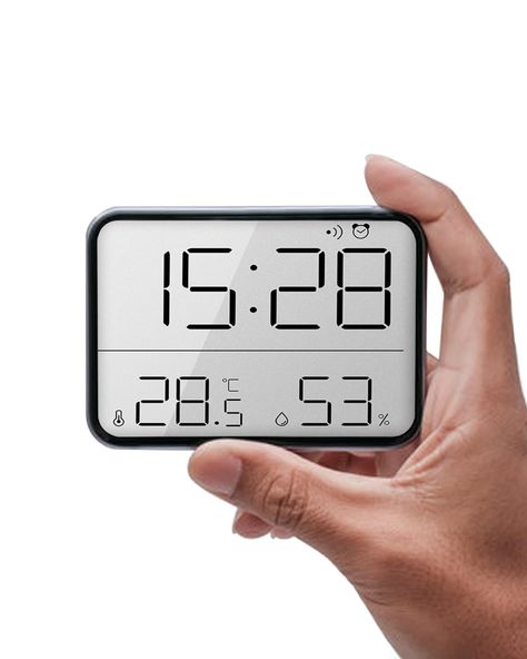 PRICES MAY VARY. ✅ Multiple Features - It's featured of date time display, alarm clock, temperature & humidity display. A clock that satisfies all you need. ✅ Simple To Use - The clock face is utilized HD LCD screen, can be read easily. Easy for children, seniors and the elderly. ✅ Install Freely - It can be placed on table, also can be attracted on fridge door or other metal faces with its magnetic attraction on back. ✅ The smart digital alarm clock measures 3.6" (L) * 0.6" (W) * 2.9" (H), port Weird Clocks, Small Clock, Travel Alarm Clock, Magnetic Attraction, Fridge Door, Alarm Clocks, Digital Clock, Digital Clocks, Desk Clock