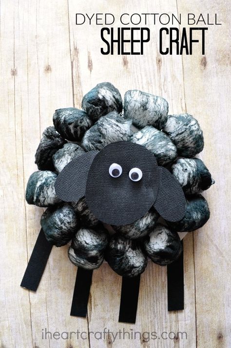 Baa Baa Black Sheep Crafts, Cotton Ball Sheep, March Preschool, Sheep Craft, Nursery Rhyme Crafts, Kids Fathers Day Crafts, Nursery Rhymes Preschool, Nursery Rhymes Activities, Sheep Crafts