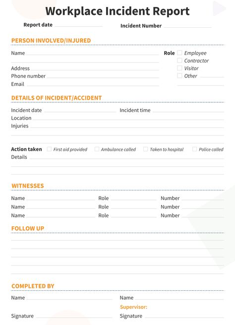 Incident Report Form, High School Books, Incident Report, Police Call, Safety Courses, Performance Evaluation, Docs Templates, Music Flyer, Brand Consistency