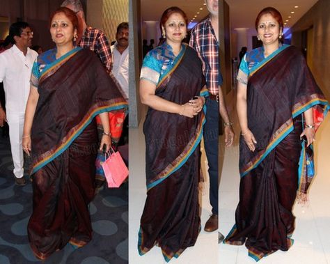 Brown Saree Combination Blouse, Sarees Sabyasachi, Dark Brown Saree, Saree Combination, Brown Saree, Indian Celebrity, Saree Blouse Patterns, Bridal Silk Saree, Desi Style