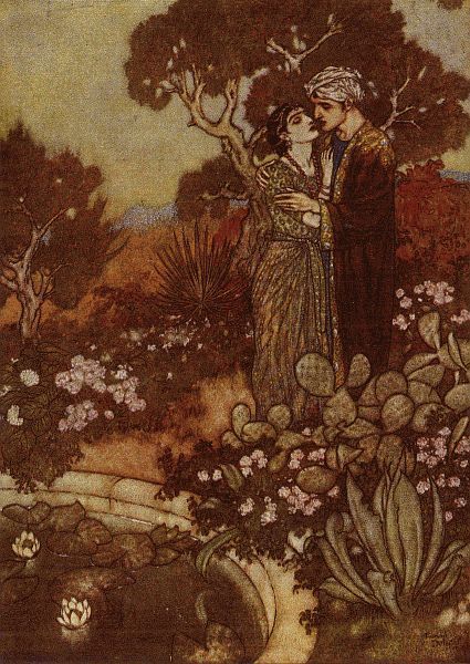 Rubaiyat Of Omar Khayyam, Edmund Dulac, Fairytale Illustration, Illustration Vintage, Fairytale Art, Art Et Illustration, Arabian Nights, Art And Illustration, Ex Libris