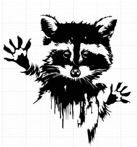 Face Pumpkin Carving, Racoon Tattoo, Raccoon Face, Raccoon Drawing, Raccoon Tattoo, Raccoon Art, Animal Reiki, Eagle Drawing, Acrylic Art Projects