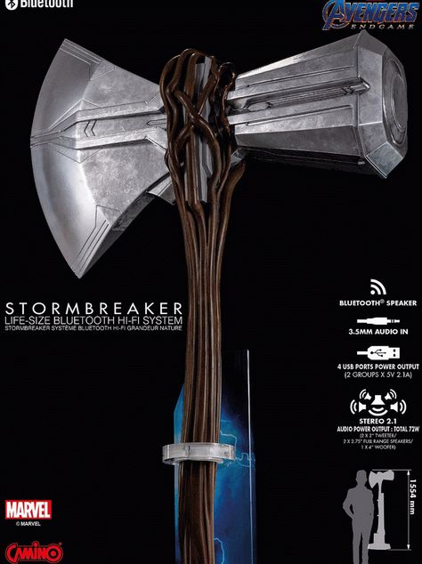 Thor Stormbreaker Bluetooth HiFi System [Life Size] - Thor Stormbreaker, Thor Hammer And Stormbreaker, Hammer Of Thor Capsule, Iron Batman, Dragon Nest Warrior, Ronin Samurai, Iphone Gadgets, Thor's Hammer Necklace, Transformers 4