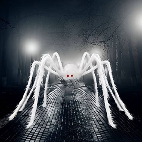 Giant Halloween Hairy Spider Realistic Scary White Spider - Temu Norway Perfect Halloween Party, Spider Web Decoration, Fake Spider, Halloween Spider Decorations, Ascension Island, Spider Decorations, White Spider, Haunted House Props, Halloween Spider Web