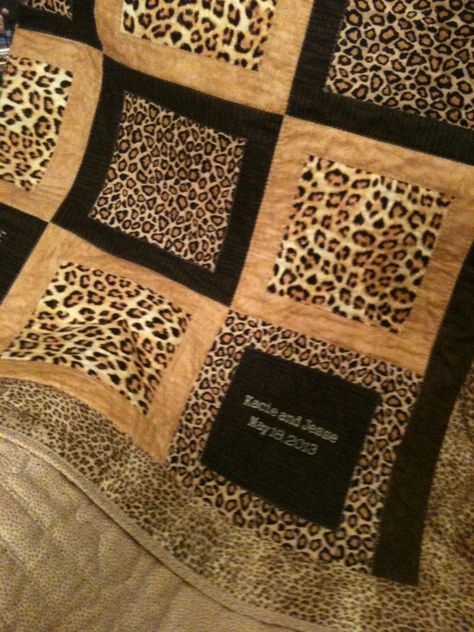 animal print quilts | leopard quilt - number 2: I'd like to make a quilt someday with zoo shirts/photos/animal print Leopard Quilt, Zoo Shirts, Safari Quilt, Anniversary Quilt, Animal Print Quilt, African American Quilts, African Quilts, Leopard Prints, Animal Print Fabric