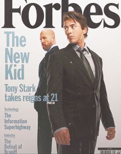 Forbes Magazine - Tony Stark takes reins at 21. (Prop for "Iron Man") (And yes, "reigns" is a typo that showed up in the movie!) Forbes Magazine Cover, Forbes Cover, Avengers Dr, Tony Iron Man, Marvel Bts, Anthony Stark, Mcu Aesthetic, Tony Stark Fanart, Magazine Cover Ideas