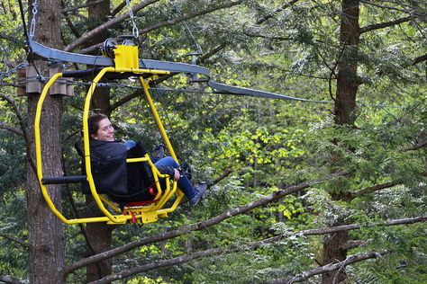 VeloVolant-Activite-Au-Diable-Vert-05 Sky Bike, River Kayaking, Recumbent Bicycle, Farm Visit, Tubing River, Tree Canopy, Green Mountain, Standup Paddle, Paddle Boarding