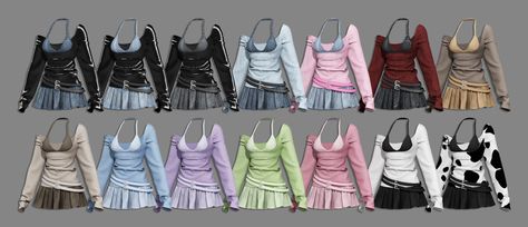 𝟛𝟛𝟛 : 🖤【333】TINI dress ategory:suit contain： female 14... Aliyah Core Sims 4 Cc, Sims 4 Mods Clothes Y2k, Sims 4 Cc 2000s, Sims 4 Y2k, Ts4 Clothes, Alpha Cc, Game Screenshots, Sims Clothes, The Sims 4 Pc