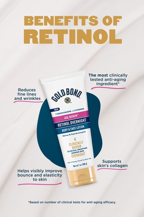 Retinol Body Lotion, Benefits Of Retinol, Skin Collagen, Anti Aging Ingredients, Gold Bond, Face Lotion, Makes You Beautiful, Face Moisturizer, Beauty Secrets