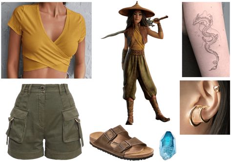 Toph Avatar Inspired Outfits, Avatar Outfits Earth Kingdom, Raya Halloween Costume, Raya Inspired Outfits, Disneybound Raya, Raya Outfit, Outfit Core, Disney Character Outfits, 10 Birthday