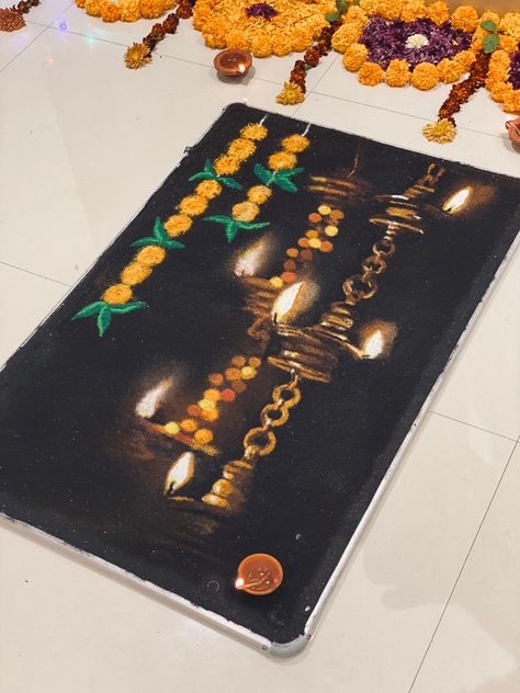 Innovative Rangoli Designs For Diwali, Diwali Rangoli Vasubaras, Aesthetic Rangoli For Dhanteras, Diwali Rangilo Design Latest, Diwali 3d Rangoli, Rangoli For First Day Of Diwali, Bhau Beej Rangoli, Dusherra Rangoli Designs, 3d Diwali Rangoli