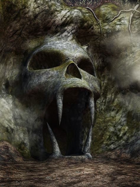 Diaroma Ideas, Bela Hadid, Dragon Cave, Cave Entrance, Dark Castle, Heavy Metal Art, Adventure Game, Fantasy Places, Dungeons And Dragons Homebrew