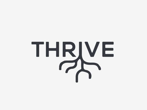 Thrive Logo by Tabby Jewett on Dribbble Roots Logo, Free Business Logo, Youth Logo, Hd Logo, Tree Logo Design, Plant Logos, Business Fonts, Clever Tattoos, Abstract Face Art