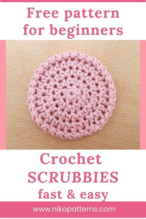 Crochet scrubbies free pattern for beginners. You can make scrubbies fast and easy. You can also wash and reuse them. Ideal for your skincare routine. Scrubby Patterns Free, How To Crochet Dish Scrubbies, Crochet Round Scrubbies Free Pattern, Dish Scrubber Crochet, Crochet Round Face Scrubbie, Round Crochet Face Scrubbies, Free Crochet Scrubby Pattern, Easy Crochet Scrubbies, Free Scrubbie Crochet Pattern