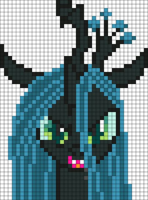 MLP Queen Chrysalis perler bead pattern Bibble Barbie Pixel Art, Mlp Pixel Art Grid, Mlp Kandi Pattern, Mlp Pixel Art, Mlp Minecraft, Minecraft Beads, Perler Pattern, Queen Chrysalis, Melty Bead Patterns