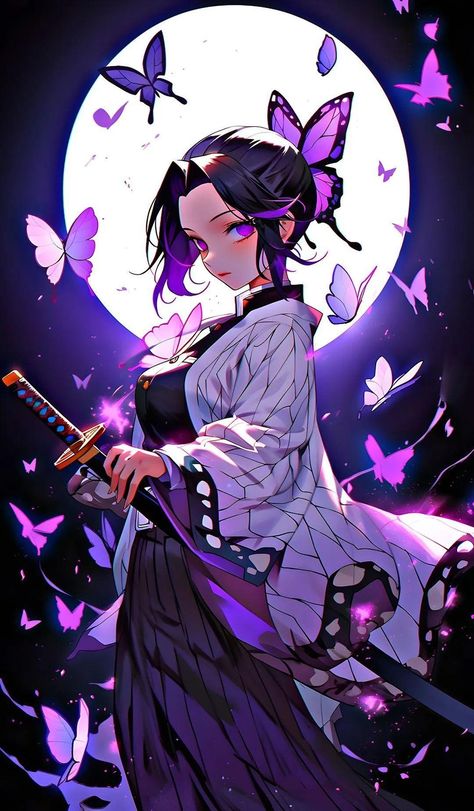 Demon Slayer Fanart Shinobu, Demon Slayer Inosuke, Kocho Shinobu, Pony Pictures, Anime Butterfly, Recent Anime, Cool Anime Backgrounds, Shinobu Kocho, Wallpaper Animes