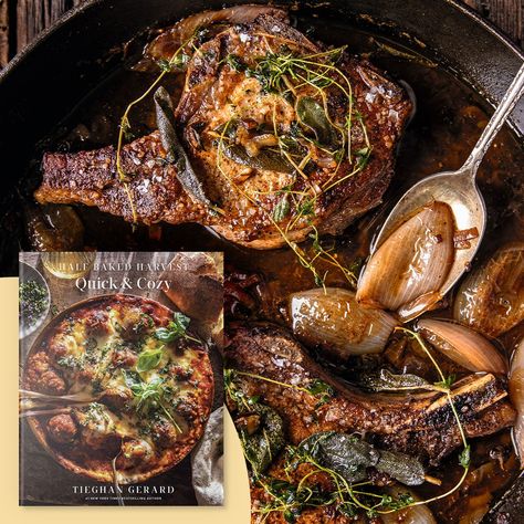 Try Half Baked Harvest Quick & Cozy Sage Butter Fried Pork Chops | Penguin Random House Half Baked Harvest Pork Chops, Fried Pork Chop Recipes, Tieghan Gerard, Sage Butter, Fried Pork Chops, Half Baked, Half Baked Harvest, Fried Pork, Pinot Grigio