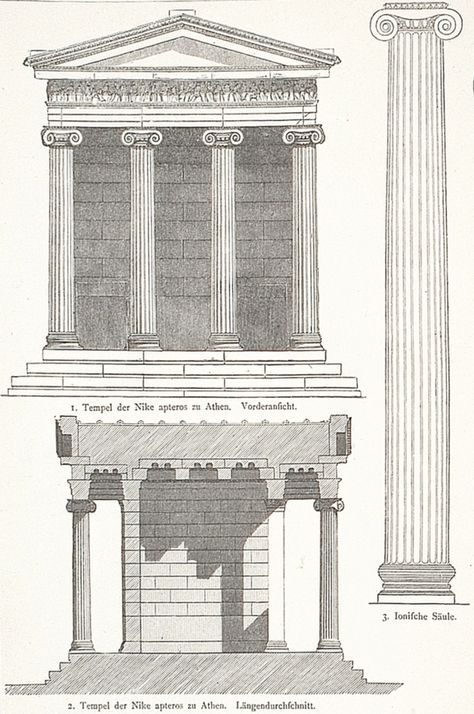 Temple of Athena Nike – why did the Athenians clip Nike’s Wings? – The Classical Scroll Temple Of Athena Nike, Ancient Greece Architecture, Nike Drawing, Ancient Greece Aesthetic, Ancient Greece Art, Temple Drawing, Greece Architecture, Ancient Greek Pottery, Greek Temple