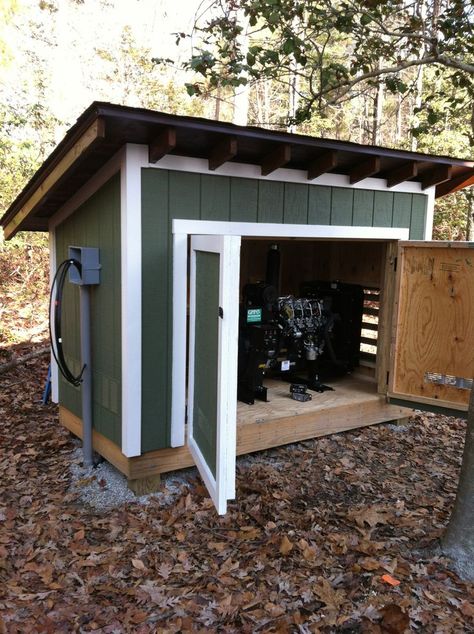 Wellhouse Ideas, Generator Storage, Water Well House, Generator Enclosure, Generator Shed, Well Covers, Small Shed, Emergency Generator, Well House