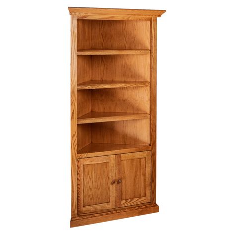 Forest Designs Mission Corner Bookcase Lower Doors Ebony Oak, Size: 96 in. Sherwin Williams Stain, Forest Designs, Travel Hair, Corner Bookshelves, Framed Cabinet, Honey Oak, Furniture Bookshelves, Bedroom Furnishings, Furniture Factory