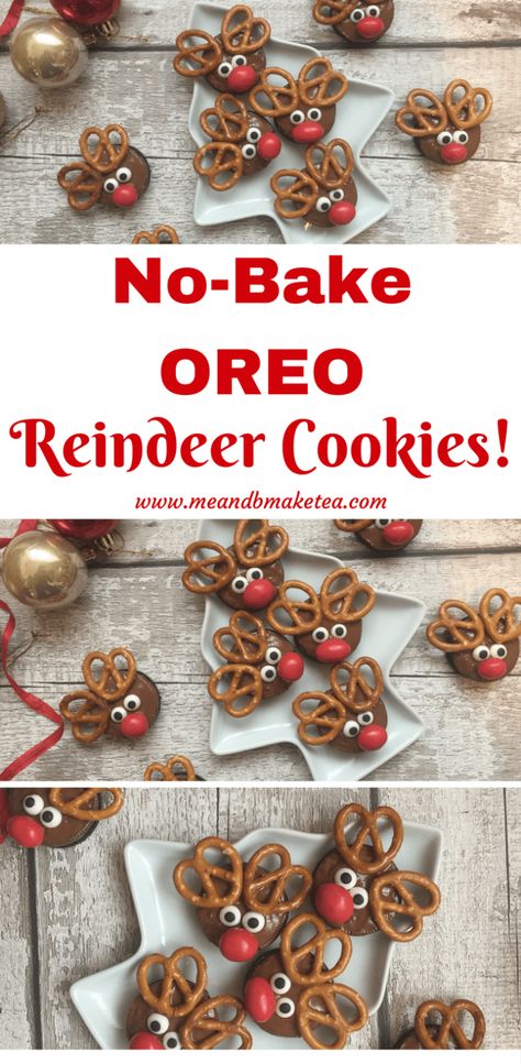 Oreo Reindeer, Christmas Cookies Kids, Oreo Cookie Recipes, Cookies For Christmas, Reindeer Cookies, Xmas Treats, Easy Christmas Treats, Cookies For Kids, Xmas Cookies