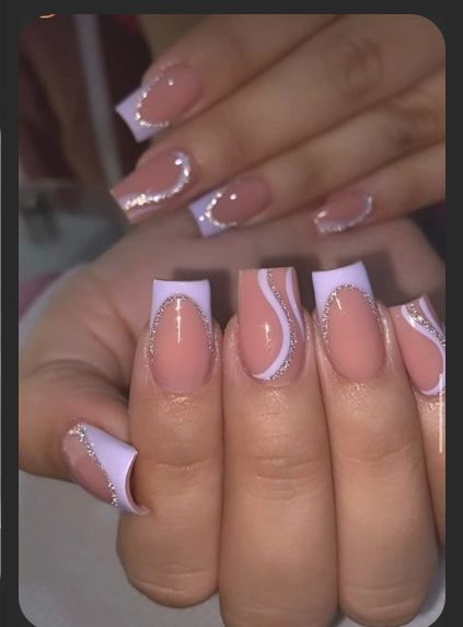 Lavender Nails Quinceanera, Nails Acrylic Purple Lavender, Lavender French Tips, Regular Nails, Quinceanera Nails, Sephora Skin Care, Lavender Nails, French Tip Acrylic Nails, French Acrylic Nails