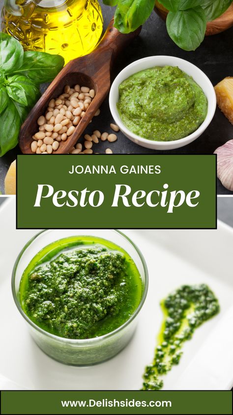 Joanna Gaines Pesto Recipe Abundant Garden, Johanna Gaines, Magnolia Table Recipes, Joanna Gaines Recipes, Basil Pesto Chicken, Fish Sandwiches, Pasta Chicken, Magnolia Table, Herb Sauce