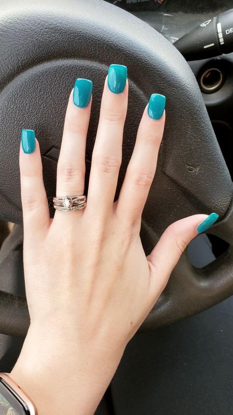 Teal Summer Nails Turquoise, Tourqoise Colour Nails, Prom Vsco, Dark Turquoise Nails, Nail Inspo Pink, Teal Acrylic Nails, Faded Nails, Hoco Nails, Multicolored Nails