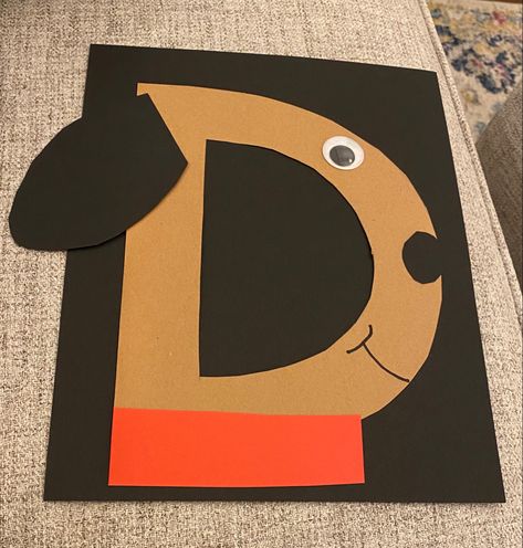 Letter D Pre K Activities, Letter D Fall Crafts, Letter D Games For Preschool, Letter D Themes For Preschool, D Art For Preschool, Letter D Projects For Preschool, Letter D Art Preschool, Letter D Dog Craft, Preschool D Crafts