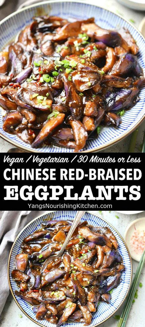 Garlic Eggplant Chinese, Szechuan Eggplant Recipe, Eggplant Tofu Recipe, Braised Eggplant, Chinese Eggplant Recipes, Vegan Eggplant Recipes, Vegetarian Chinese Recipes, Asian Veggies, Best Eggplant Recipe