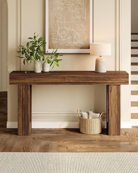 Amazon.com: LITTLE TREE 63 Inches Long Console Table for Entryway, Sofa Table Behind Couch, Wooden Entry Table Foyer Hallway Table, Industrial Console Sofa Table for Living Room, Oak Color : Home & Kitchen Wooden Entry Table, Sofa Table Behind Couch, Surface Styling, Entryway Sofa, Table For Entryway, Industrial Console, Table Behind Couch, Console Sofa Table, Long Console