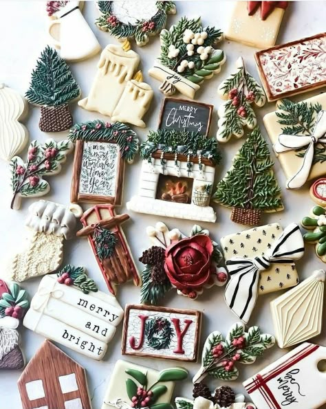 Iced Sugar Cookies, Winter Cookie, Sugar Cookie Designs, Pretty Cookies, Xmas Cookies, Fancy Cookies, Creative Cookies, Christmas Cookies Decorated, Christmas Sugar Cookies