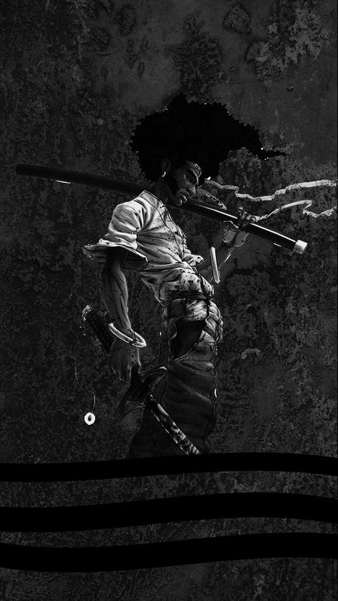 Black Samurai Wallpaper, Afro Samurai Aesthetic, Black Samurai Art, Afro Ninja, Afro Sumari, Afro Samurai Wallpapers, Ninja Scroll Wallpaper, Afro Samurai Art, Afro Samurai Characters