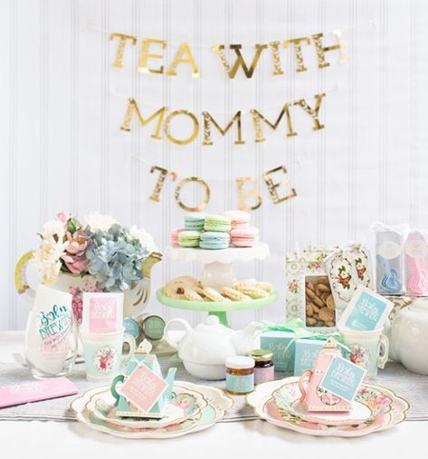 Tea Party Baby Shower Ideas - Baby Shower Ideas - Themes - Games Tea With Mommy To Be, Tea Party Baby Shower Ideas, Tea Party Baby Shower Favors, Tea Party Baby Shower Theme, Baby Shower Afternoon Tea, High Tea Baby Shower, Baby Tea Party, Tea Party Games, Bebe Shower