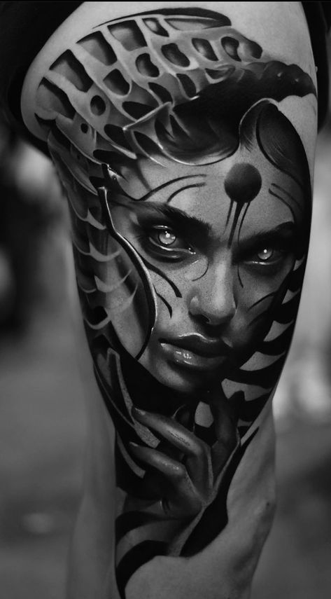 Realism Black And Gray Tattoo Design, Black And Gray Tattoo Design, Realistic Tattoo Ideas, Tattoo Elements, Black And Gray Tattoo, Gray Tattoo, Hyper Realistic Tattoo, One Piece Tattoos, Biomechanical Tattoo