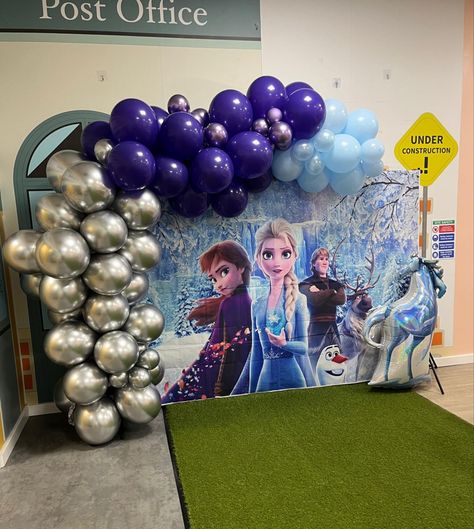 Frozen Backdrop, Balloon Arch, Post Office, Birthday Parties, Arch, Frozen, Balloons, Birthday