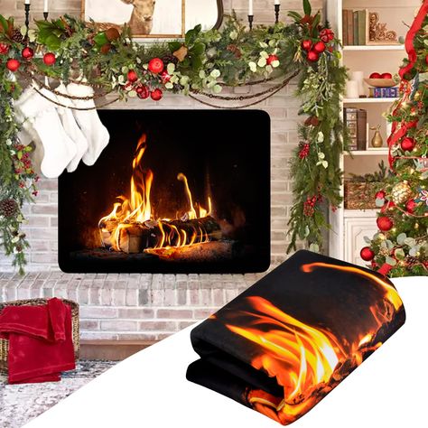 PRICES MAY VARY. Stop Heat Loss in Winter – Cold air will enter living room through chimney in winter and blow ash everywhere. Our fireplace draft cover is made of high-quality oxford cloth and flame-retardant fabric, filled with insulation materials, which thick enough to block the wind and cold air outside, keeping the room warm and clean. Keep House Cool in Summer – Our fireplace insulation cover can block the heat outside in summer to keep the inside house cool, which can reduce the use of a Fireplace Fronts Cover, Keep House Cool In Summer, Cover Fireplace Opening, Fireplace Cover Ideas, Fireplace Prop, Fake Fireplace Logs, Fireplace Cover Up, Fireplace With Chimney, Fireplace Covers