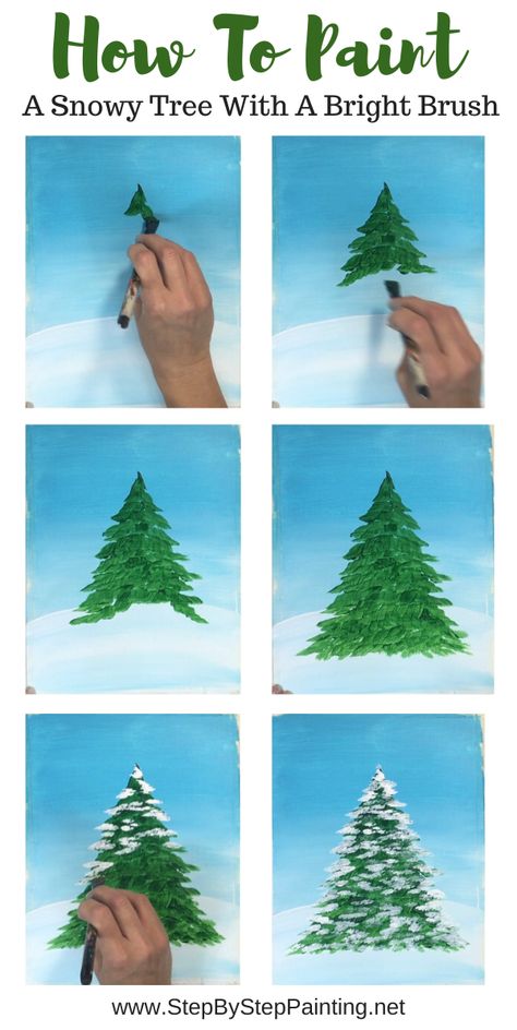 How To Paint A Christmas Tree - Step By Step Painting Paint A Christmas Tree, Ako Kresliť, A Simple Christmas, Christmas Tree Drawing, Christmas Paintings On Canvas, Easy Acrylic Painting, Christmas Tree Painting, Learn How To Paint, Simple Christmas Tree