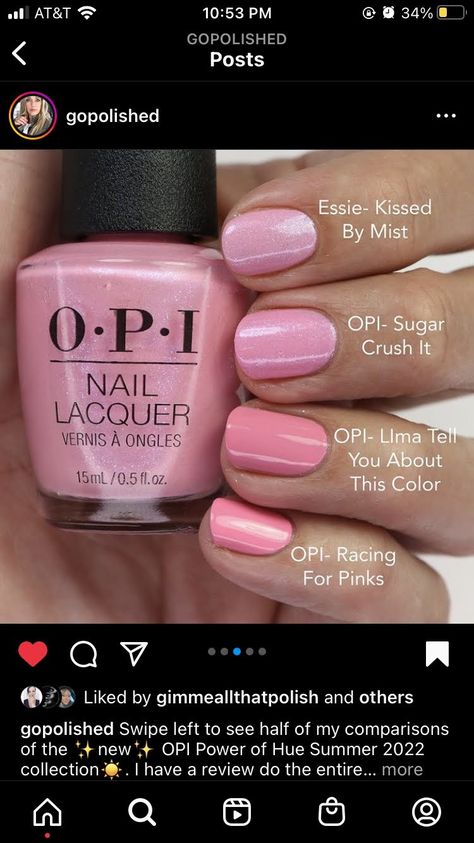 Opi Knowledge Is Flower, Nails Opi Colors, Fall Nails Opi, Pink Nails Opi, Opi Nail Polish Colors, Natural Nails Manicure, Opi Gel Nails, Magic Potions, Opi Colors